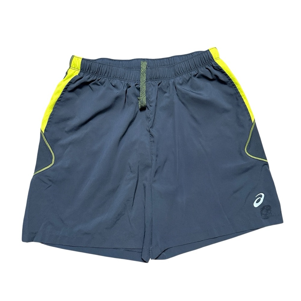 Mens Y2K Asics Small Logo Athletic Gym Running Grey Shorts Size L